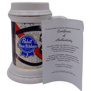 Pabst Blue Ribbon Beer Stein "Olde Corner Pub" 1995 Limited Edition Ceramic